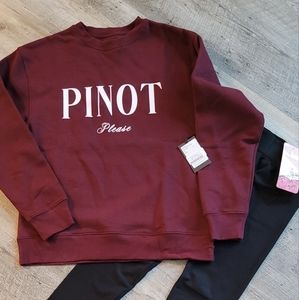 Brunette The Label "Pinot Please" Core Crew and One Size fits all Leggings
